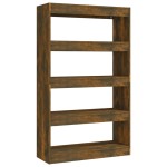 vidaXL Bibliotecă/Separator cameră, stejar fumuriu, 80x30x135 cm PAL vidaXL Bibliotecă/Separator cameră, stejar fumuriu, 80x30x135 cm PAL