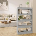 vidaXL Bibliotecă/Separator cameră, gri sonoma, 80x30x135 cm, PAL vidaXL Bibliotecă/Separator cameră, gri sonoma, 80x30x135 cm, PAL