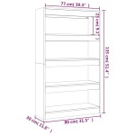 vidaXL Bibliotecă/Separator cameră, stejar maro, 80x30x135 cm, PAL vidaXL Bibliotecă/Separator cameră, stejar maro, 80x30x135 cm, PAL