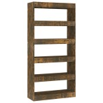 vidaXL Bibliotecă/Separator cameră, stejar fumuriu, 80x30x166 cm, PAL vidaXL Bibliotecă/Separator cameră, stejar fumuriu, 80x30x166 cm, PAL