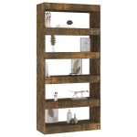 vidaXL Bibliotecă/Separator cameră, stejar fumuriu, 80x30x166 cm, PAL vidaXL Bibliotecă/Separator cameră, stejar fumuriu, 80x30x166 cm, PAL