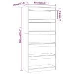 vidaXL Bibliotecă/Separator cameră, stejar fumuriu, 80x30x166 cm, PAL vidaXL Bibliotecă/Separator cameră, stejar fumuriu, 80x30x166 cm, PAL