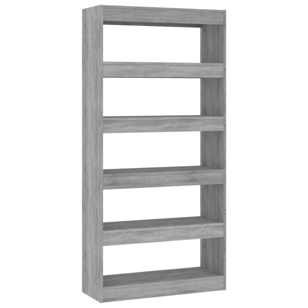 vidaXL Bibliotecă/Separator cameră, gri sonoma, 80x30x166 cm, PAL