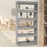 vidaXL Bibliotecă/Separator cameră, gri sonoma, 80x30x166 cm, PAL vidaXL Bibliotecă/Separator cameră, gri sonoma, 80x30x166 cm, PAL