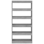 vidaXL Bibliotecă/Separator cameră, gri sonoma, 80x30x166 cm, PAL vidaXL Bibliotecă/Separator cameră, gri sonoma, 80x30x166 cm, PAL
