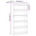 vidaXL Bibliotecă/Separator cameră, gri sonoma, 80x30x166 cm, PAL vidaXL Bibliotecă/Separator cameră, gri sonoma, 80x30x166 cm, PAL