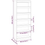 vidaXL Bibliotecă/Separator cameră, stejar afumat, 80x30x198 cm, PAL vidaXL Bibliotecă/Separator cameră, stejar afumat, 80x30x198 cm, PAL