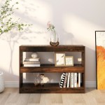 vidaXL Bibliotecă/Separator cameră, stejar fumuriu, 100x30x72 cm vidaXL Bibliotecă/Separator cameră, stejar fumuriu, 100x30x72 cm