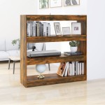 vidaXL Bibliotecă/Separator cameră, stejar fumuriu, 100x30x103 cm vidaXL Bibliotecă/Separator cameră, stejar fumuriu, 100x30x103 cm