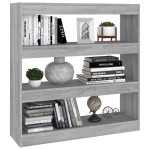 vidaXL Bibliotecă/Separator cameră, gri sonoma, 100x30x103 cm