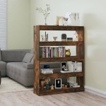 vidaXL Bibliotecă/Separator cameră, stejar fumuriu, 100x30x135 cm vidaXL Bibliotecă/Separator cameră, stejar fumuriu, 100x30x135 cm