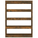 vidaXL Bibliotecă/Separator cameră, stejar fumuriu, 100x30x135 cm vidaXL Bibliotecă/Separator cameră, stejar fumuriu, 100x30x135 cm