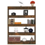 vidaXL Bibliotecă/Separator cameră, stejar fumuriu, 100x30x135 cm vidaXL Bibliotecă/Separator cameră, stejar fumuriu, 100x30x135 cm