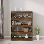 vidaXL Bibliotecă/Separator cameră, stejar fumuriu, 100x30x135 cm vidaXL Bibliotecă/Separator cameră, stejar fumuriu, 100x30x135 cm
