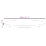 vidaXL Blat de masă, alb, Ø70x2,5 cm, lemn masiv de pin