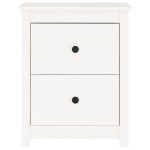 vidaXL Noptieră, alb, 50x35x61,5 cm, lemn masiv de pin