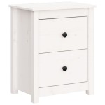 vidaXL Noptiere, 2 buc., alb, 50x35x61,5 cm, lemn masiv de pin