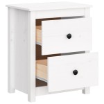 vidaXL Noptiere, 2 buc., alb, 50x35x61,5 cm, lemn masiv de pin