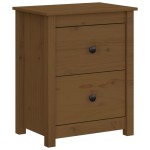 vidaXL Noptiere, 2 buc, maro miere, 50x35x61,5 cm, lemn masiv de pin