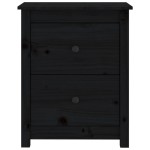 vidaXL Noptiere, 2 buc., negru, 50x35x61,5 cm, lemn masiv de pin vidaXL Noptiere, 2 buc., negru, 50x35x61,5 cm, lemn masiv de pin