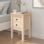 vidaXL Noptiere, 40x35x61,5 cm, lemn masiv de pin vidaXL Noptiere, 40x35x61,5 cm, lemn masiv de pin