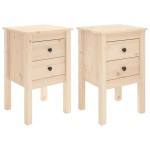 vidaXL Noptiere, 2 buc., 40x35x61,5 cm, lemn masiv de pin vidaXL Noptiere, 2 buc., 40x35x61,5 cm, lemn masiv de pin