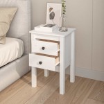 vidaXL Noptiere, 2 buc., alb, 40x35x61,5 cm, lemn masiv de pin