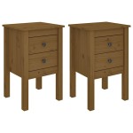vidaXL Noptiere, 2 buc, maro miere, 40x35x61,5 cm, lemn masiv de pin