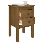 vidaXL Noptiere, 2 buc, maro miere, 40x35x61,5 cm, lemn masiv de pin