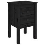 vidaXL Noptiere, 2 buc., negru, 40x35x61,5 cm, lemn masiv de pin vidaXL Noptiere, 2 buc., negru, 40x35x61,5 cm, lemn masiv de pin