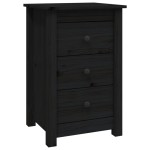 vidaXL Noptiere, 2 buc., negru, 40x35x61,5 cm, lemn masiv de pin vidaXL Noptiere, 2 buc., negru, 40x35x61,5 cm, lemn masiv de pin
