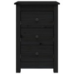 vidaXL Noptiere, 2 buc., negru, 40x35x61,5 cm, lemn masiv de pin vidaXL Noptiere, 2 buc., negru, 40x35x61,5 cm, lemn masiv de pin