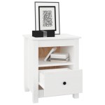 vidaXL Noptiere, 2 buc., alb, 40x35x49 cm, lemn masiv de pin