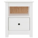 vidaXL Noptiere, 2 buc., alb, 40x35x49 cm, lemn masiv de pin