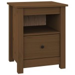 vidaXL Noptiere, 2 buc, maro miere, 40x35x49 cm, lemn masiv de pin