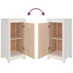 vidaXL Servante, 2 buc., alb, 39x35x80 cm, lemn masiv de pin