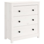 vidaXL Servantă, alb, 70x35x80 cm, lemn masiv de pin