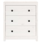 vidaXL Servantă, alb, 70x35x80 cm, lemn masiv de pin