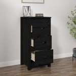 vidaXL Servantă, negru, 40x35x80 cm, lemn masiv de pin vidaXL Servantă, negru, 40x35x80 cm, lemn masiv de pin