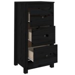 vidaXL Servantă, negru, 40x35x80 cm, lemn masiv de pin vidaXL Servantă, negru, 40x35x80 cm, lemn masiv de pin