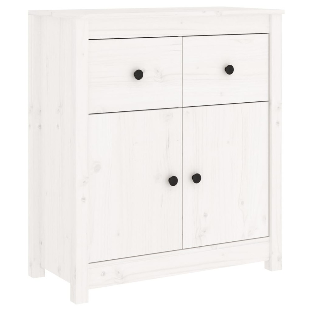 vidaXL Servantă, alb, 70x35x80 cm, lemn masiv de pin