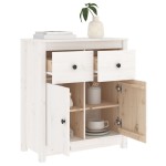 vidaXL Servantă, alb, 70x35x80 cm, lemn masiv de pin vidaXL Servantă, alb, 70x35x80 cm, lemn masiv de pin