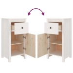 vidaXL Servante, 2 buc., alb, 40x35x80 cm, lemn masiv de pin