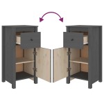 vidaXL Servante, 2 buc., gri, 40x35x80 cm, lemn masiv de pin vidaXL Servante, 2 buc., gri, 40x35x80 cm, lemn masiv de pin