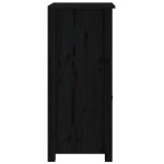 vidaXL Servantă, negru, 40x35x80 cm, lemn masiv de pin