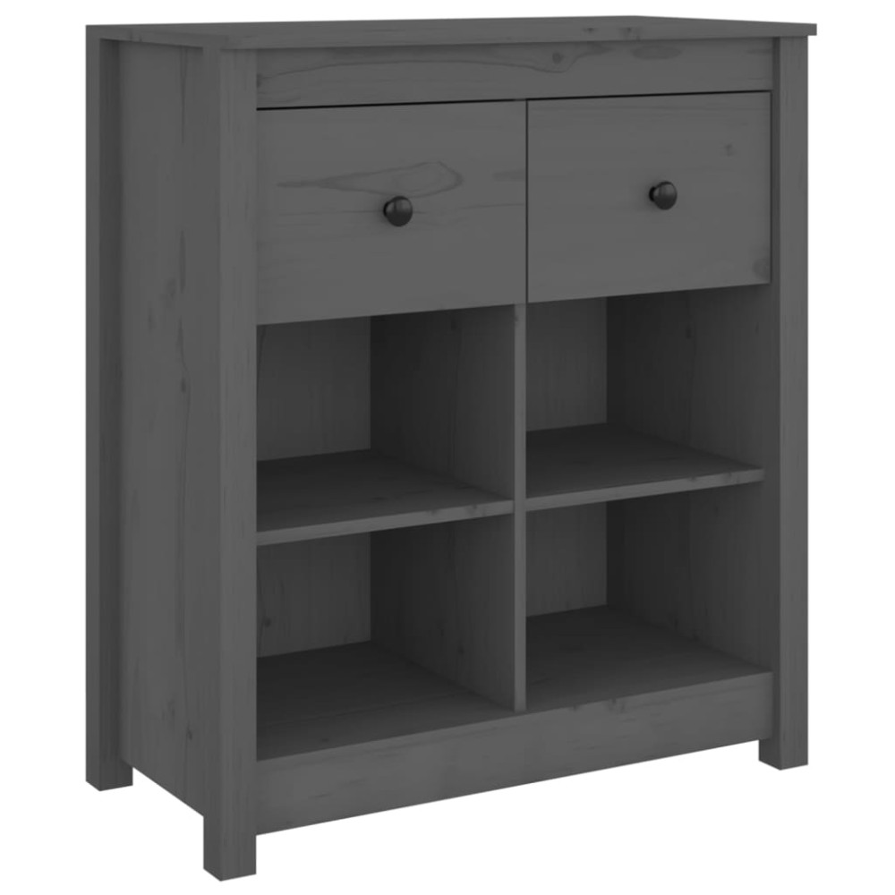 vidaXL Servantă, gri, 70x35x80 cm, lemn masiv de pin
