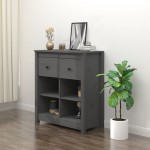 vidaXL Servantă, gri, 70x35x80 cm, lemn masiv de pin