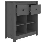 vidaXL Servantă, gri, 70x35x80 cm, lemn masiv de pin