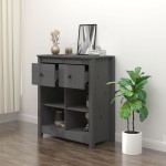 vidaXL Servantă, gri, 70x35x80 cm, lemn masiv de pin