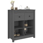 vidaXL Servantă, gri, 70x35x80 cm, lemn masiv de pin